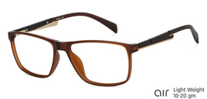 Brown Rectangle Full Rim Narrow Unisex Eyeglasses by Lenskart Air Online-139977
