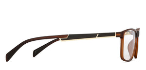 Brown Rectangle Full Rim Narrow Unisex Eyeglasses by Lenskart Air Online-139977