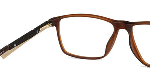 Brown Rectangle Full Rim Narrow Unisex Eyeglasses by Lenskart Air Online-139977