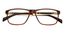 Load image into Gallery viewer, Brown Rectangle Full Rim Narrow Unisex Eyeglasses by Lenskart Air Online-139977