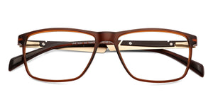 Brown Rectangle Full Rim Narrow Unisex Eyeglasses by Lenskart Air Online-139977