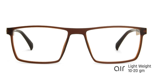 Brown Rectangle Full Rim Medium Unisex Eyeglasses by Lenskart Air Online-139990