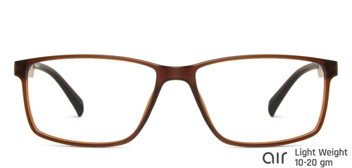 Brown Rectangle Full Rim Narrow Unisex Eyeglasses by Lenskart Air Online-139996