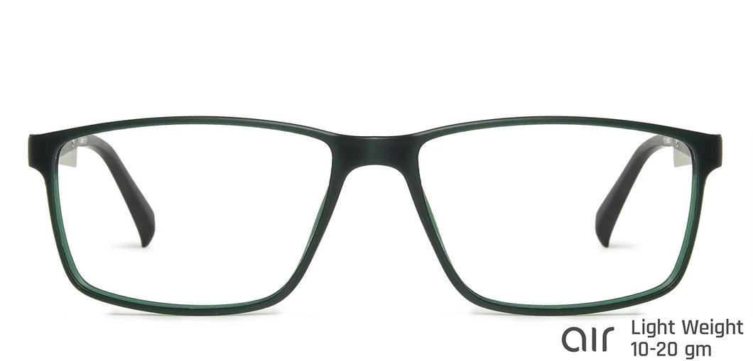 Green Rectangle Full Rim Unisex Eyeglasses by Lenskart Air Online-139997
