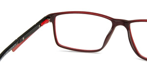 Red Rectangle Full Rim Narrow Unisex Eyeglasses by Lenskart Air Online-139998