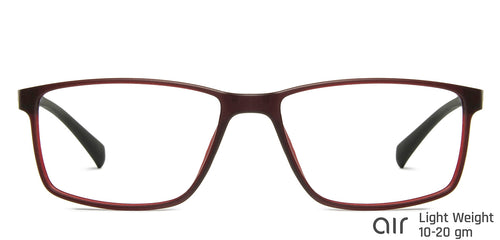 Red Rectangle Full Rim Narrow Unisex Eyeglasses by Lenskart Air Online-139998