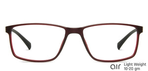 Red Rectangle Full Rim Narrow Unisex Eyeglasses by Lenskart Air Online-139998