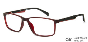 Red Rectangle Full Rim Narrow Unisex Eyeglasses by Lenskart Air Online-139998