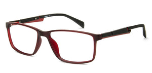Red Rectangle Full Rim Narrow Unisex Eyeglasses by Lenskart Air Online-139998