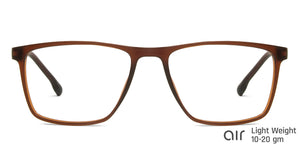 Brown Rectangle Full Rim Unisex Eyeglasses by Lenskart Air Online-140049