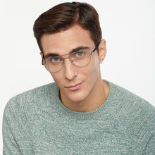 Load image into Gallery viewer, Silver Aviator Full Rim Unisex Eyeglasses by Lenskart Air Online-149559