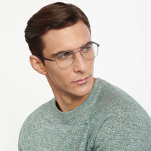 Load image into Gallery viewer, Silver Aviator Full Rim Unisex Eyeglasses by Lenskart Air Online-149559