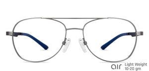 Silver Aviator Full Rim Unisex Eyeglasses by Lenskart Air Online-149559