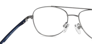 Silver Aviator Full Rim Unisex Eyeglasses by Lenskart Air Online-149559