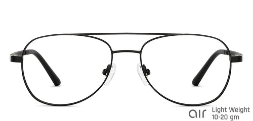 Black Aviator Full Rim Unisex Eyeglasses by Lenskart Air-147483