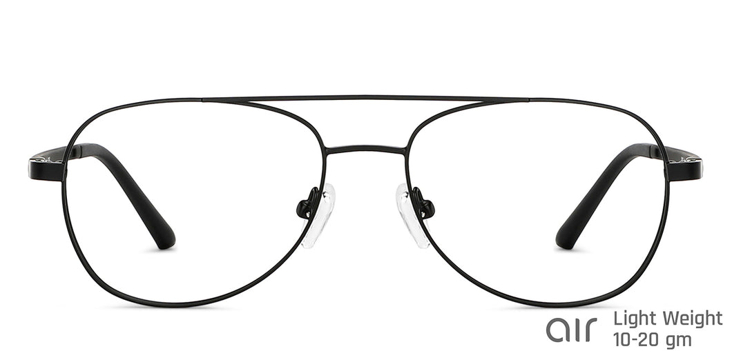 Black Aviator Full Rim Unisex Eyeglasses by Lenskart Air-147483