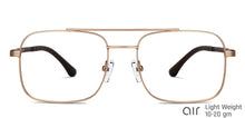 Load image into Gallery viewer, Gold Square Full Rim Unisex Eyeglasses by Lenskart Air Online-149695