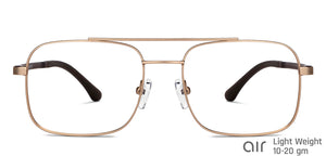 Gold Square Full Rim Unisex Eyeglasses by Lenskart Air Online-149695