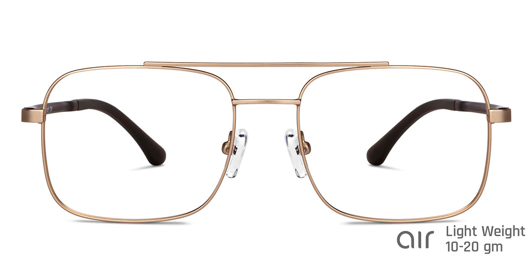 Gold Square Full Rim Unisex Eyeglasses by Lenskart Air Online-149695