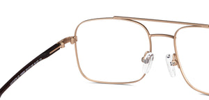 Gold Square Full Rim Unisex Eyeglasses by Lenskart Air Online-149695