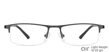 Load image into Gallery viewer, Grey Rectangle Half Rim Unisex Eyeglasses by Lenskart Air-147823