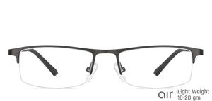 Grey Rectangle Half Rim Unisex Eyeglasses by Lenskart Air-147823