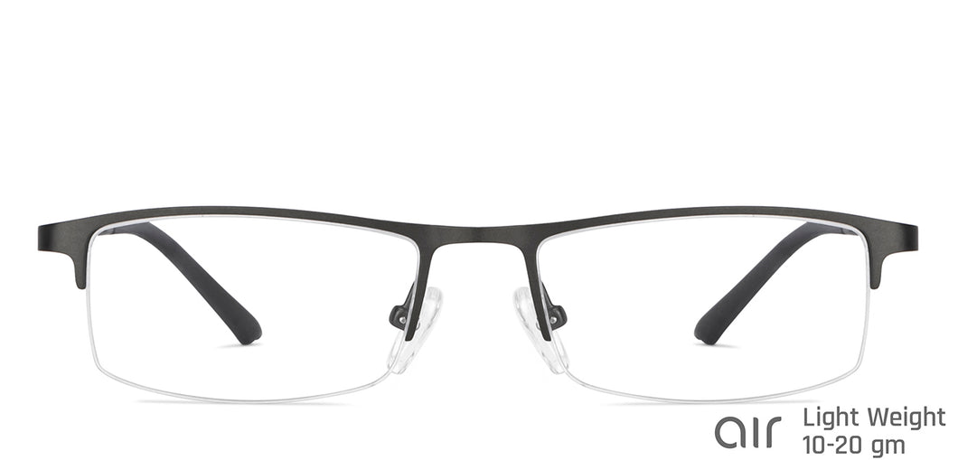 Grey Rectangle Half Rim Unisex Eyeglasses by Lenskart Air-147823