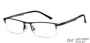 Grey Rectangle Half Rim Unisex Eyeglasses by Lenskart Air-147823
