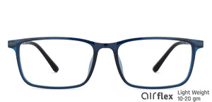 Blue Rectangle Full Rim Unisex Eyeglasses by Lenskart Air LA-142941