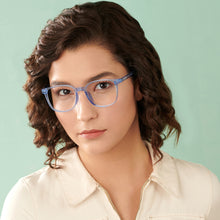 Load image into Gallery viewer, Blue Square Full Rim Unisex Eyeglasses by Lenskart Air-142959