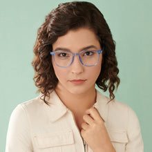 Load image into Gallery viewer, Blue Square Full Rim Unisex Eyeglasses by Lenskart Air-142959