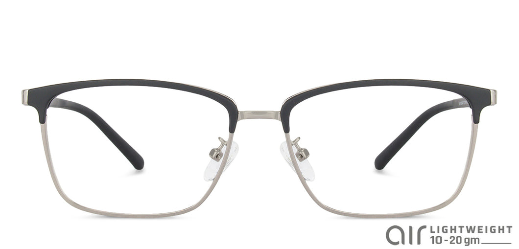 Grey Rectangle Full Rim Unisex Eyeglasses by Lenskart Air LA-143743