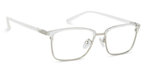 Silver Rectangle Full Rim Unisex Eyeglasses by Lenskart Air LA-143746