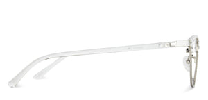 Silver Rectangle Full Rim Unisex Eyeglasses by Lenskart Air LA-143746