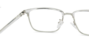 Silver Rectangle Full Rim Unisex Eyeglasses by Lenskart Air LA-143746