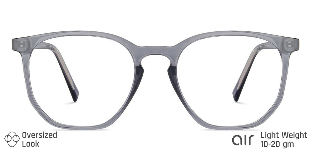 Grey Hexagonal Full Rim Unisex Eyeglasses by Lenskart Air LA-146010