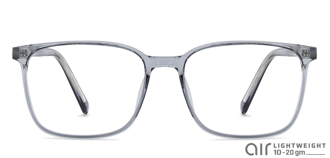 Grey Rectangle Full Rim Unisex Eyeglasses by Lenskart Air-143758