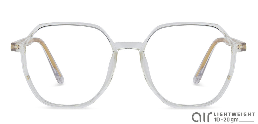 Transparent Hexagonal Full Rim Unisex Eyeglasses by Lenskart Air LA-143760