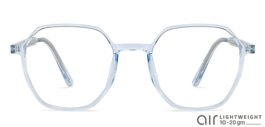Blue Hexagonal Full Rim Unisex Eyeglasses by Lenskart Air LA-143761