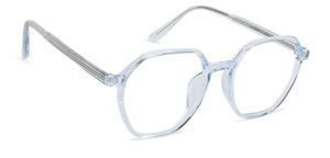 Blue Hexagonal Full Rim Unisex Eyeglasses by Lenskart Air LA-143761