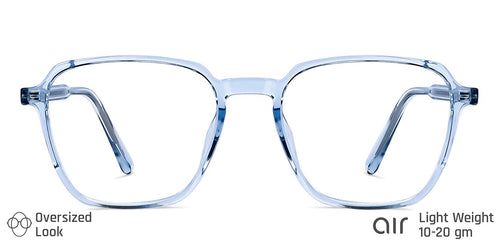 Blue Hexagonal Full Rim Unisex Eyeglasses by Lenskart Air LA-146020