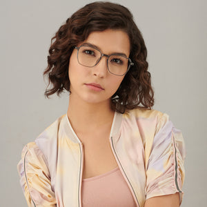 Grey Hexagonal Full Rim Unisex Eyeglasses by Lenskart Air LA-146021