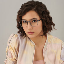 Load image into Gallery viewer, Grey Hexagonal Full Rim Unisex Eyeglasses by Lenskart Air LA-146021