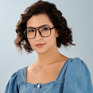 Black Square Full Rim Unisex Eyeglasses by Lenskart Air Computer Glasses-148638