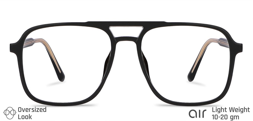 Black Square Full Rim Unisex Eyeglasses by Lenskart Air LA-146022