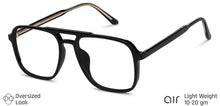 Load image into Gallery viewer, Black Square Full Rim Unisex Eyeglasses by Lenskart Air LA-146022