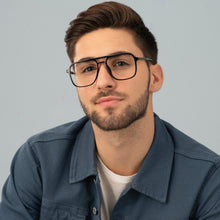 Load image into Gallery viewer, Black Square Full Rim Unisex Eyeglasses by Lenskart Air Computer Glasses-148638