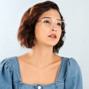 Transparent Square Full Rim Unisex Eyeglasses by Lenskart Air Computer Glasses-148640