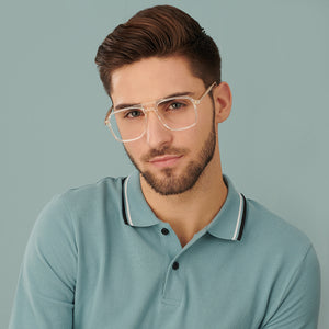 Transparent Square Full Rim Unisex Eyeglasses by Lenskart Air Computer Glasses-148640