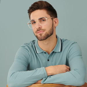 Transparent Square Full Rim Unisex Eyeglasses by Lenskart Air Computer Glasses-148640